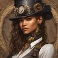 Steampunk portrait of Zendaya, Highly Detailed, Intricate, Artstation, Beautiful, Digital Painting, Sharp Focus, Concept Art, Elegant