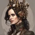 Steampunk portrait of Eva Green, Highly Detailed, Intricate, Artstation, Beautiful, Digital Painting, Sharp Focus, Concept Art, Elegant