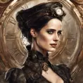 Steampunk portrait of Eva Green, Highly Detailed, Intricate, Artstation, Beautiful, Digital Painting, Sharp Focus, Concept Art, Elegant