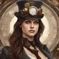 Steampunk portrait of Alexandra Daddario, Highly Detailed, Intricate, Artstation, Beautiful, Digital Painting, Sharp Focus, Concept Art, Elegant