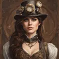 Steampunk portrait of Alexandra Daddario, Highly Detailed, Intricate, Artstation, Beautiful, Digital Painting, Sharp Focus, Concept Art, Elegant