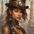 Steampunk portrait of Zendaya, Highly Detailed, Intricate, Artstation, Beautiful, Digital Painting, Sharp Focus, Concept Art, Elegant