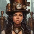 Steampunk portrait of Jenna Ortega, Highly Detailed, Intricate, Artstation, Beautiful, Digital Painting, Sharp Focus, Concept Art, Elegant