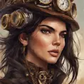 Steampunk portrait of Kendall Jenner, Highly Detailed, Intricate, Artstation, Beautiful, Digital Painting, Sharp Focus, Concept Art, Elegant