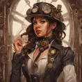 Steampunk portrait of Jenna Ortega, Highly Detailed, Intricate, Artstation, Beautiful, Digital Painting, Sharp Focus, Concept Art, Elegant