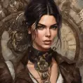 Steampunk portrait of Kendall Jenner, Highly Detailed, Intricate, Artstation, Beautiful, Digital Painting, Sharp Focus, Concept Art, Elegant