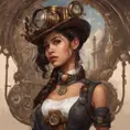 Steampunk portrait of Jenna Ortega, Highly Detailed, Intricate, Artstation, Beautiful, Digital Painting, Sharp Focus, Concept Art, Elegant