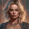 Matte portrait of Margot Robbie with tattoos, 8k, Highly Detailed, Powerful, Alluring, Artstation, Magical, Digital Painting, Photo Realistic, Sharp Focus, Volumetric Lighting, Concept Art by Stanley Artgerm Lau, Alphonse Mucha, Greg Rutkowski