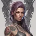 Matte portrait of Sarah Kerrigan with tattoos, 8k, Highly Detailed, Powerful, Alluring, Artstation, Magical, Digital Painting, Photo Realistic, Sharp Focus, Volumetric Lighting, Concept Art by Stanley Artgerm Lau, Alphonse Mucha, Greg Rutkowski