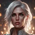 Matte portrait of Ciri with tattoos, 8k, Highly Detailed, Alluring, Artstation, Bokeh effect, Sharp Focus, Volumetric Lighting, Concept Art by Stanley Artgerm Lau, Greg Rutkowski