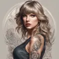 Matte portrait of Taylor Swift with tattoos, 8k, Highly Detailed, Powerful, Alluring, Artstation, Magical, Digital Painting, Photo Realistic, Sharp Focus, Volumetric Lighting, Concept Art by Stanley Artgerm Lau, Alphonse Mucha, Greg Rutkowski