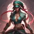 Matte portrait of Akali from League of Legends with tattoos, 8k, Highly Detailed, Powerful, Alluring, Artstation, Magical, Digital Painting, Photo Realistic, Sharp Focus, Volumetric Lighting, Concept Art by Stanley Artgerm Lau, Alphonse Mucha, Greg Rutkowski