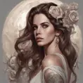 Matte portrait of Lana Del Rey with tattoos, 8k, Highly Detailed, Powerful, Alluring, Artstation, Magical, Digital Painting, Photo Realistic, Sharp Focus, Volumetric Lighting, Concept Art by Stanley Artgerm Lau, Alphonse Mucha, Greg Rutkowski