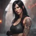 Matte portrait of Tifa Lockhart with tattoos, 8k, Highly Detailed, Powerful, Alluring, Artstation, Magical, Digital Painting, Photo Realistic, Sharp Focus, Volumetric Lighting, Concept Art by Stanley Artgerm Lau, Alphonse Mucha, Greg Rutkowski