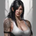 Matte portrait of Tifa Lockhart with tattoos, 8k, Highly Detailed, Powerful, Alluring, Artstation, Magical, Digital Painting, Photo Realistic, Sharp Focus, Volumetric Lighting, Concept Art by Stanley Artgerm Lau, Alphonse Mucha, Greg Rutkowski