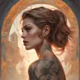 Matte portrait of Florence Faivre with tattoos, 8k, Highly Detailed, Powerful, Alluring, Artstation, Magical, Digital Painting, Photo Realistic, Sharp Focus, Volumetric Lighting, Concept Art by Stanley Artgerm Lau, Alphonse Mucha, Greg Rutkowski