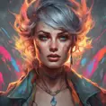 Anne marie, colorful painting on grey scale face, powerful, magic, thunders, dramatic lighting, intricate tattoos, wild, highly detailed, digital painting, artstation, concept art, smooth, sharp focus, illustration, art by artgerm and greg rutkowski and alphonse mucha, footage, 4k, Hyper Detailed