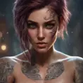 Matte portrait of Kassandra with tattoos, 8k, Highly Detailed, Alluring, Artstation, Bokeh effect, Sharp Focus, Volumetric Lighting, Concept Art by Stanley Artgerm Lau, Greg Rutkowski