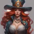 Matte portrait of Miss Fortune with tattoos, 8k, Highly Detailed, Alluring, Artstation, Magical, Digital Painting, Volumetric Lighting, Concept Art by Stanley Artgerm Lau, Alphonse Mucha, Greg Rutkowski