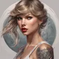 Matte portrait of Taylor Swift with tattoos, 8k, Highly Detailed, Powerful, Alluring, Artstation, Magical, Digital Painting, Photo Realistic, Sharp Focus, Volumetric Lighting, Concept Art by Stanley Artgerm Lau, Alphonse Mucha, Greg Rutkowski