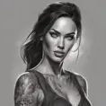 Matte portrait of Megan Fox with tattoos, 8k, Highly Detailed, Powerful, Alluring, Artstation, Magical, Digital Painting, Photo Realistic, Sharp Focus, Volumetric Lighting, Concept Art by Stanley Artgerm Lau, Alphonse Mucha, Greg Rutkowski