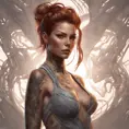 Matte portrait of Sarah Kerrigan with tattoos, 8k, Highly Detailed, Powerful, Alluring, Artstation, Magical, Digital Painting, Photo Realistic, Sharp Focus, Volumetric Lighting, Concept Art by Stanley Artgerm Lau, Alphonse Mucha, Greg Rutkowski