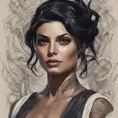 Matte portrait of Morena Baccarin with tattoos, 8k, Highly Detailed, Powerful, Alluring, Artstation, Magical, Digital Painting, Photo Realistic, Sharp Focus, Volumetric Lighting, Concept Art by Stanley Artgerm Lau, Alphonse Mucha, Greg Rutkowski