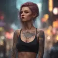 Matte portrait of Lyx with tattoos, 8k, Highly Detailed, Alluring, Artstation, Bokeh effect, Sharp Focus, Volumetric Lighting, Concept Art by Stanley Artgerm Lau, Greg Rutkowski