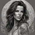 Matte portrait of Kate Beckinsale with tattoos, 8k, Highly Detailed, Powerful, Alluring, Artstation, Magical, Digital Painting, Photo Realistic, Sharp Focus, Volumetric Lighting, Concept Art by Stanley Artgerm Lau, Alphonse Mucha, Greg Rutkowski