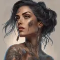 Matte portrait of Allesandra Ambrosio with tattoos, 8k, Highly Detailed, Powerful, Alluring, Artstation, Magical, Digital Painting, Photo Realistic, Sharp Focus, Volumetric Lighting, Concept Art by Stanley Artgerm Lau, Alphonse Mucha, Greg Rutkowski