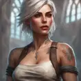 Matte portrait of Ciri with tattoos, 8k, Highly Detailed, Powerful, Alluring, Artstation, Magical, Digital Painting, Photo Realistic, Sharp Focus, Volumetric Lighting, Concept Art by Stanley Artgerm Lau, Alphonse Mucha, Greg Rutkowski