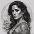 Matte portrait of Salma Hayek with tattoos, 8k, Highly Detailed, Powerful, Alluring, Artstation, Magical, Digital Painting, Photo Realistic, Sharp Focus, Volumetric Lighting, Concept Art by Stanley Artgerm Lau, Alphonse Mucha, Greg Rutkowski