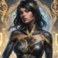 Matte portrait of Cassandra Cain with tattoos, 8k, Highly Detailed, Alluring, Artstation, Bokeh effect, Sharp Focus, Volumetric Lighting, Concept Art by Stanley Artgerm Lau, Alphonse Mucha, Greg Rutkowski