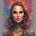 Natalie Portman, colorful painting on grey scale face, powerful, magic, thunders, dramatic lighting, intricate tattoos, wild, highly detailed, digital painting, artstation, concept art, smooth, sharp focus, illustration, art by artgerm and greg rutkowski and alphonse mucha, footage, 4k, Hyper Detailed