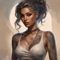 Matte portrait of Samira with tattoos, 8k, Highly Detailed, Powerful, Alluring, Artstation, Magical, Digital Painting, Photo Realistic, Sharp Focus, Volumetric Lighting, Concept Art by Stanley Artgerm Lau, Alphonse Mucha, Greg Rutkowski