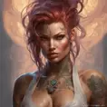 Matte portrait of Sarah Kerrigan with tattoos, 8k, Highly Detailed, Powerful, Alluring, Artstation, Magical, Digital Painting, Photo Realistic, Sharp Focus, Volumetric Lighting, Concept Art by Stanley Artgerm Lau, Alphonse Mucha, Greg Rutkowski