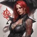 Matte portrait of BloodRayne  with tattoos, 8k, Highly Detailed, Powerful, Alluring, Artstation, Magical, Digital Painting, Photo Realistic, Sharp Focus, Volumetric Lighting, Concept Art by Stanley Artgerm Lau, Alphonse Mucha, Greg Rutkowski