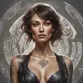 Matte portrait of Olga Kurylenko with tattoos, 8k, Highly Detailed, Powerful, Alluring, Artstation, Magical, Digital Painting, Photo Realistic, Sharp Focus, Volumetric Lighting, Concept Art by Stanley Artgerm Lau, Alphonse Mucha, Greg Rutkowski