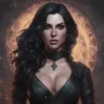 Matte portrait of Yennefer with tattoos, 8k, Highly Detailed, Alluring, Artstation, Bokeh effect, Sharp Focus, Volumetric Lighting, Concept Art by Stanley Artgerm Lau, Greg Rutkowski