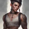 Matte portrait of Lyx from League of Legends with tattoos, 8k, Highly Detailed, Powerful, Alluring, Artstation, Magical, Digital Painting, Photo Realistic, Sharp Focus, Volumetric Lighting, Concept Art by Stanley Artgerm Lau, Greg Rutkowski