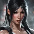 Matte portrait of Tifa Lockhart with tattoos, 8k, Highly Detailed, Powerful, Alluring, Artstation, Magical, Digital Painting, Photo Realistic, Sharp Focus, Volumetric Lighting, Concept Art by Stanley Artgerm Lau, Alphonse Mucha, Greg Rutkowski