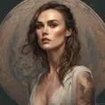 Matte portrait of Keira Knightley with tattoos, 8k, Highly Detailed, Powerful, Alluring, Artstation, Magical, Digital Painting, Photo Realistic, Sharp Focus, Volumetric Lighting, Concept Art by Stanley Artgerm Lau, Alphonse Mucha, Greg Rutkowski