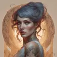 Matte portrait of Florence Faivre with tattoos, 8k, Highly Detailed, Powerful, Alluring, Artstation, Magical, Digital Painting, Photo Realistic, Sharp Focus, Volumetric Lighting, Concept Art by Stanley Artgerm Lau, Alphonse Mucha, Greg Rutkowski