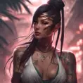 Matte portrait of Akali with tattoos, 8k, Highly Detailed, Alluring, Artstation, Bokeh effect, Sharp Focus, Volumetric Lighting, Concept Art by Stanley Artgerm Lau, Greg Rutkowski