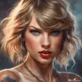 Matte portrait of Taylor Swift with tattoos, 8k, Highly Detailed, Powerful, Alluring, Artstation, Magical, Digital Painting, Photo Realistic, Sharp Focus, Volumetric Lighting, Concept Art by Stanley Artgerm Lau, Alphonse Mucha, Greg Rutkowski