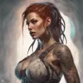 Matte portrait of Sarah Kerrigan with tattoos, 8k, Highly Detailed, Powerful, Alluring, Artstation, Magical, Digital Painting, Photo Realistic, Sharp Focus, Volumetric Lighting, Concept Art by Stanley Artgerm Lau, Alphonse Mucha, Greg Rutkowski