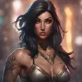 Matte portrait of Sivir with tattoos, 8k, Highly Detailed, Alluring, Artstation, Bokeh effect, Sharp Focus, Volumetric Lighting, Concept Art by Stanley Artgerm Lau, Greg Rutkowski