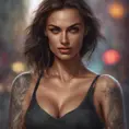 Matte portrait of Irina Shayk with tattoos, 8k, Highly Detailed, Alluring, Artstation, Bokeh effect, Sharp Focus, Volumetric Lighting, Concept Art by Stanley Artgerm Lau, Greg Rutkowski