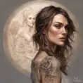 Matte portrait of Keira Knightley with tattoos, 8k, Highly Detailed, Powerful, Alluring, Artstation, Magical, Digital Painting, Photo Realistic, Sharp Focus, Volumetric Lighting, Concept Art by Stanley Artgerm Lau, Alphonse Mucha, Greg Rutkowski