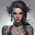 Matte portrait of Vex from League of Legends with tattoos, 8k, Highly Detailed, Powerful, Alluring, Artstation, Magical, Digital Painting, Photo Realistic, Sharp Focus, Volumetric Lighting, Concept Art by Stanley Artgerm Lau, Greg Rutkowski